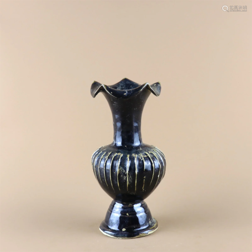 A Black Glazed Porcelain Vase