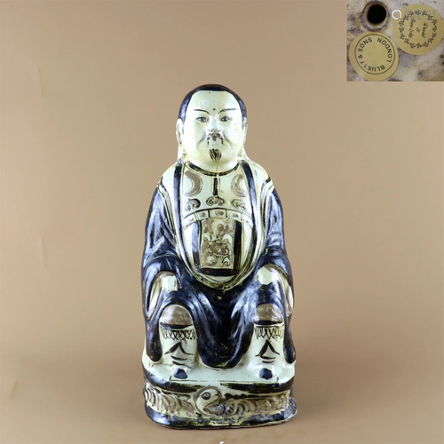 A Cizhou Kiln Glazed Zhen Wu Emperor Statue