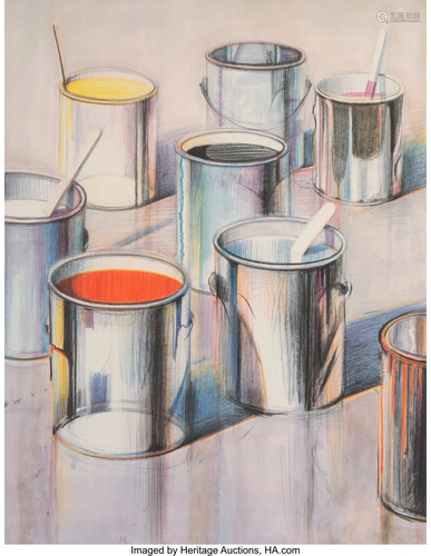 Wayne Thiebaud (b. 1920) Paint Cans, 1990 Lithog