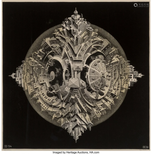 M. C. Escher (1898-1972) Tetrahedral Planetoid,