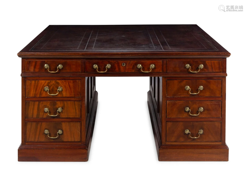 A George III Mahogany Partners Desk