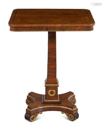 A Regency Gilt Bronze Mounted and Brass Inlaid Rosewood