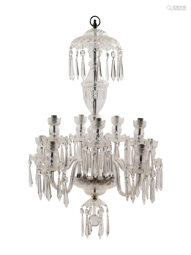 A Waterford Cut Glass Ten-Light Chandelier