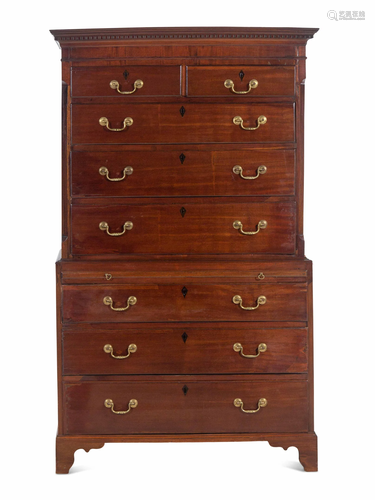 A George III Mahogany Chest-on-Chest