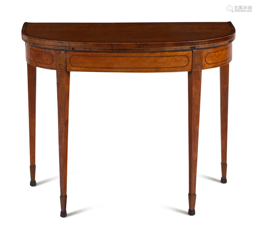 A George III Satinwood Flip-Top Table