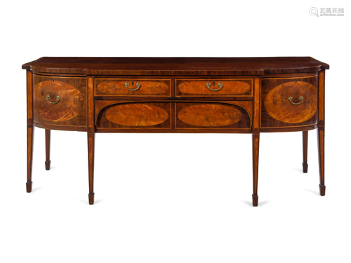 A George III Satinwood and Mahogany Breakfront