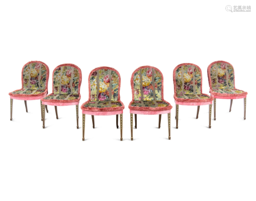 A Set of Six George III Style Painted Dining Chairs