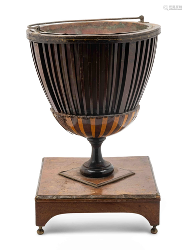 A George III Inlaid Mahogany Bucket on Stand