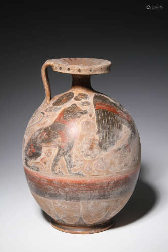 古波斯 鳥獸紋 彩陶壺