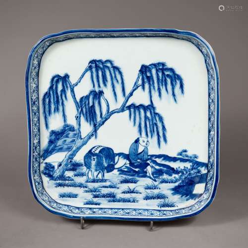 Blue and white Chinese porcelain plate