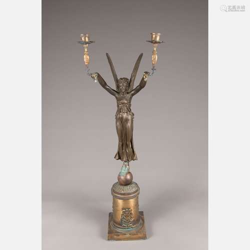 Classical bronze candelabra