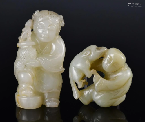 Two Jade Carved Figures
