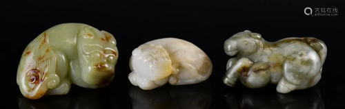 Three Jade Carved Animals