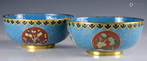 Two Cloisonne Bowls Qing