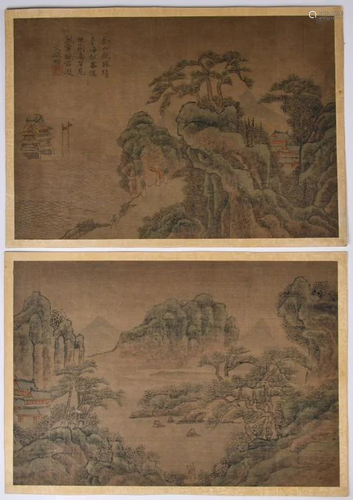 Wen ZhengMing(1470?559)Landscapes, Group of Twog