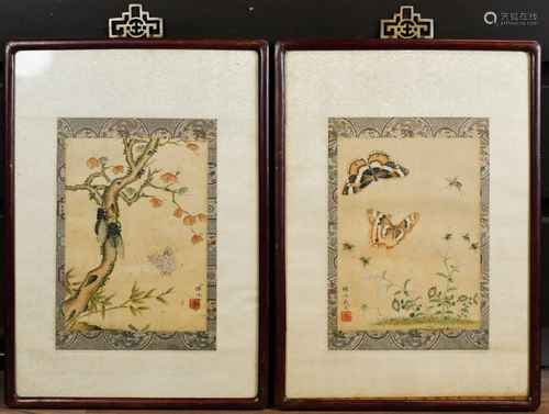 Yun Bing (1670-1710)Butterflies and Bees Qing