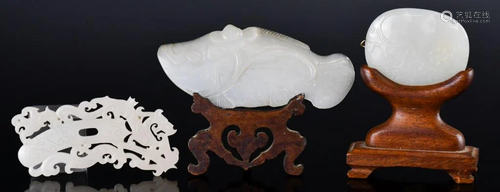 Three Jade Carvings Qing