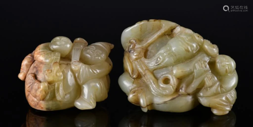 Two Jade Carved Figures