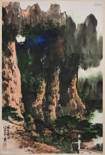 Xie Zhiliu(1910-1997) Landscapes Hanging Scroll