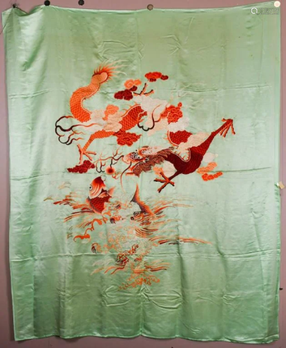 Dragon & Carp Silk Embroidery, Republican P