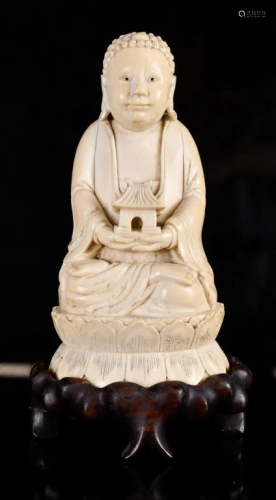 A Bone Carved Buddha Qing