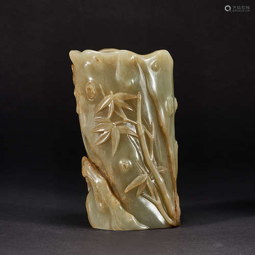 Qing Dynasty, Hetian Jade Pen Container