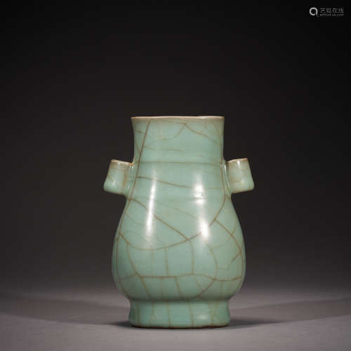 Song Dynasty,Official Kiln Binaural Bottle