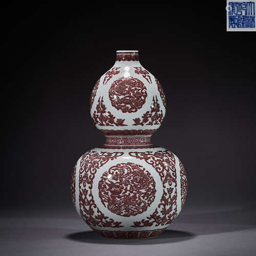 Qing Dynasty, Doucai Gourd Bottle