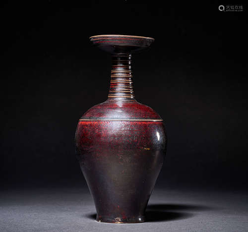 Song Dynasty,Purple Glaze Ding Kiln Handicap Bottle