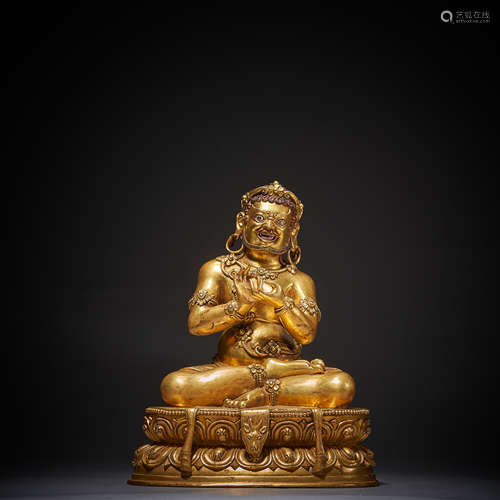 Qing Dynasty,Bronze Gilt Buddha Statue