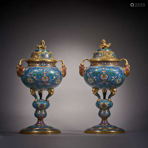 Qing Dynasty,Cloisonne Incense Burner