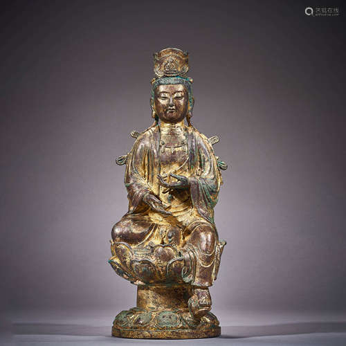 Liao Dynasty, Bronze Gilt Buddha Statue