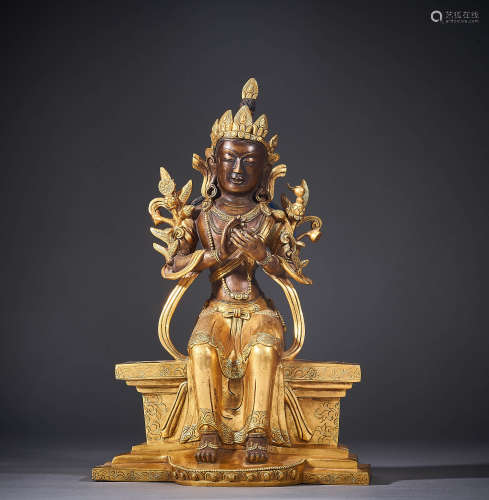 Qing Dynasty,Bronze Gilt Buddha Statue