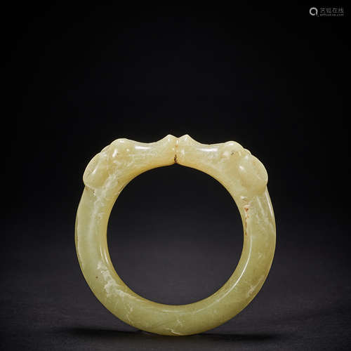 Hongshan, Yellow Jade Double Dragon Bracelet