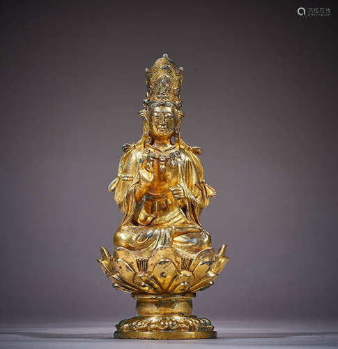 Liao Dynasty, Bronze Gilt Buddha Statue