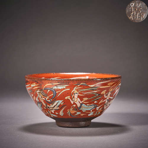 Song Dynasty, Jian Kiln Polychrome Flying Bowl