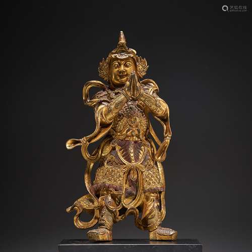 Qing Dynasty,Bronze Gilt Buddha Statue