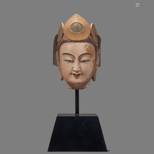 Beiqi,Stone Polychrome Buddha Statue