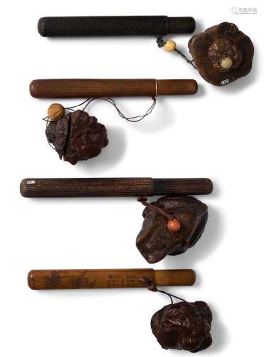 A COLLECTION OF JAPANESE SMOKING IMPLEMENTS EARLY 20TH CENTU...