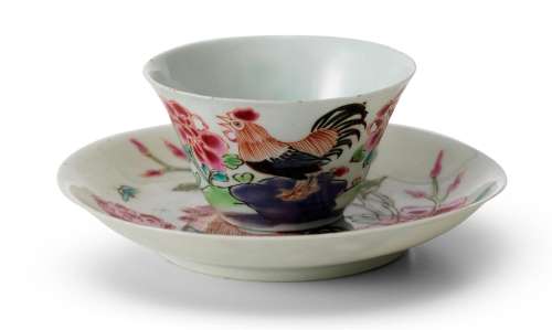 A CHINESE FAMILLE ROSE TEA BOWL AND SAUCER YONGZHENG PERIOD ...
