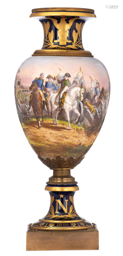 An imposing SÃ¨vres vase, decorated with Napoleon at