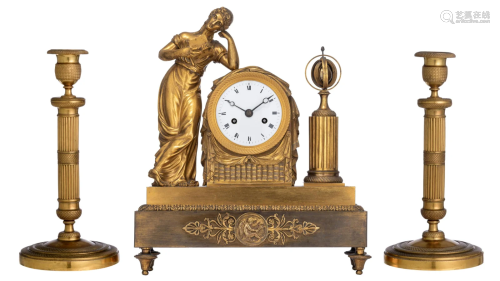 A French Charles X style mantle clock, and a ditto