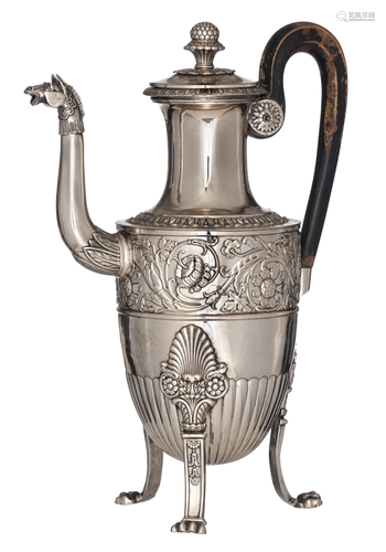 A Swedish silver neoclassical coffee pot, Stockholm