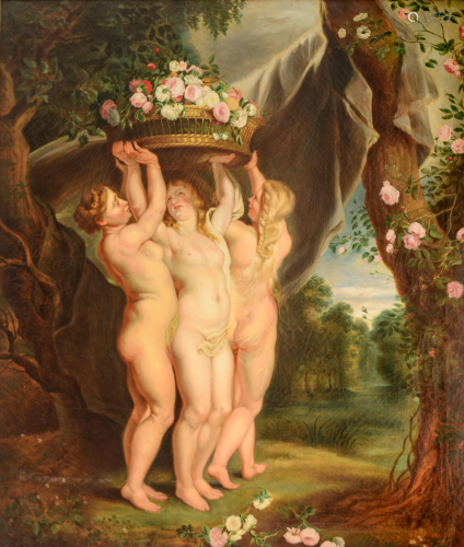 After Peter Paul Rubens, 'The Three Graces', 100 x 117