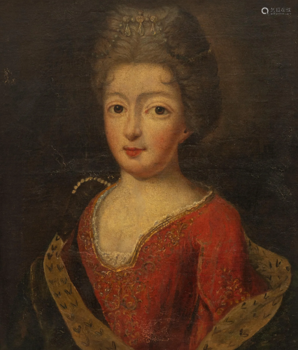 The portrait of a noble lady, 18thC, 32 x 39 cmâ€¦