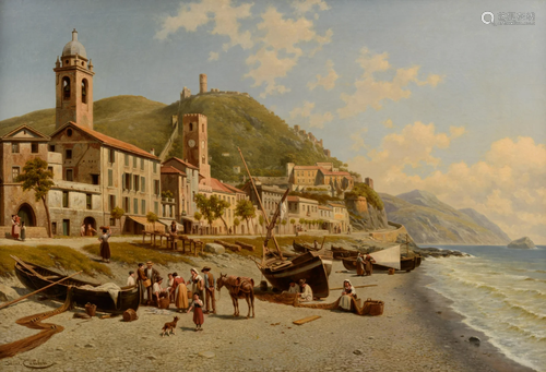 Jacques FranÃ§ois Carabain (1834-1933), 'View on Noli',