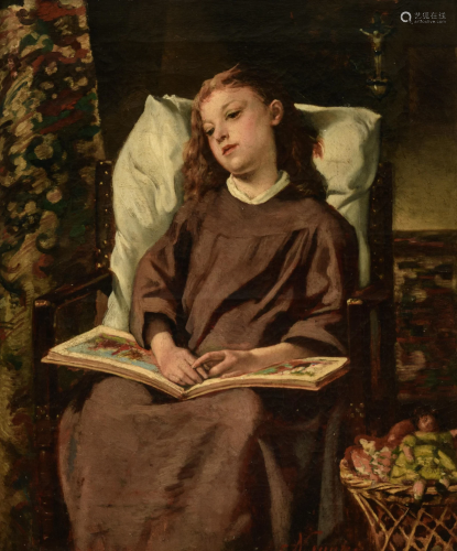 Constantin Meunier (1831-1905), a dreamy girl with a