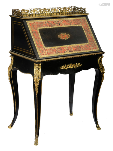 A Napoleon III boulle work bonheur-du-jour, H 103 - W