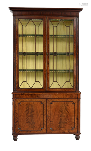 A Victorian mahogany veneered sÃ©cretaire bookcase, H