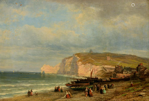 Justin Pierre OuvriÃ© (1806-1879), a coastal view,